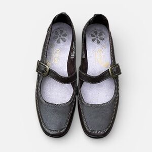 Dr Scholl's Leather Mary Jane Comfort Sandal “Danya” in Brown Sz 7 1/2